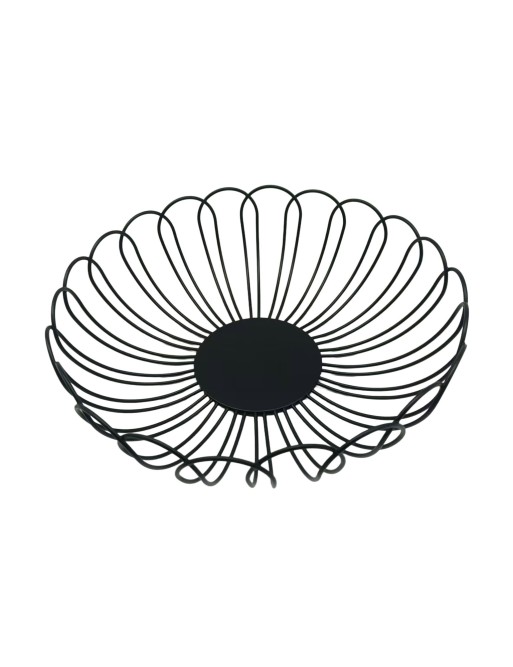 SCHWARZES SISALMODELL METALL-OBSTSCHALE 27 CM