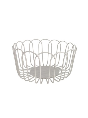 METALLIC FRUIT BOWL MODEL SISAL WHITE 20 CM