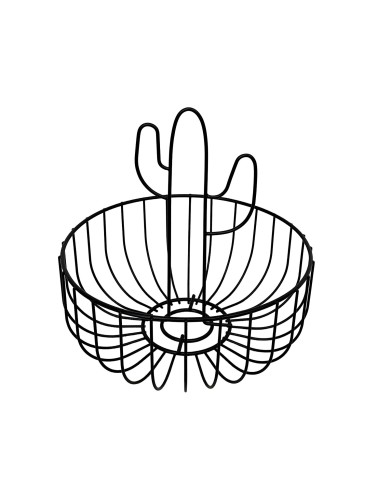 SCHWARZER KAKTUS-METALL-OBSTSCHALE