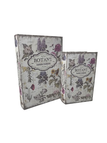 JEU DE 2 LIVRES DE DÉCORATION MODÈLES DE FLEURS DE JARDIN BOTANIQUE