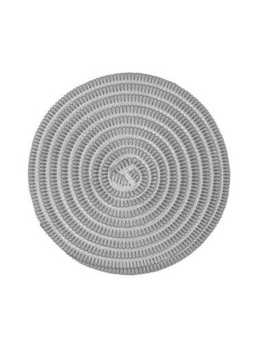 GREY AND WHITE ROUND PLACEMAT