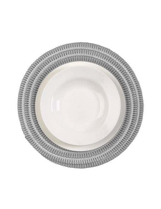 DESSOUS DE PLAT ROND GRIS ET BLANC DESSOUS DE PLAT ROND GRIS ET BLANC
