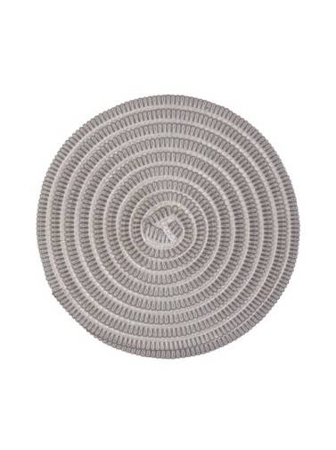 DESSOUS DE PLAT ROND BEIGE ET BLANC