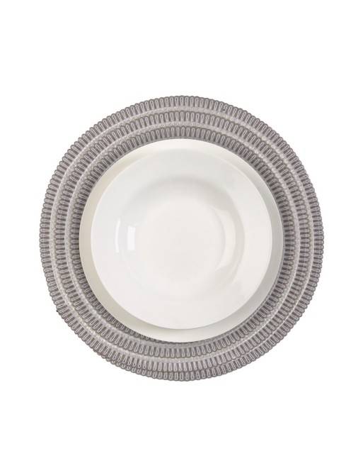 DESSOUS DE PLAT ROND BEIGE ET BLANC DESSOUS DE PLAT ROND BEIGE ET BLANC