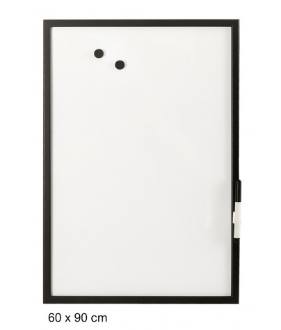 Pizarra blanca con marco color negro (60 x 90 cm)