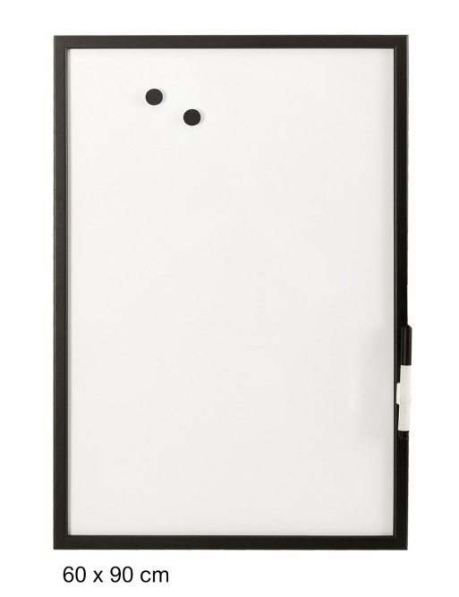 Pizarra blanca con marco color negro (60 x 90 cm) Pizarra blanca con marco color negro (60 x 90 cm)