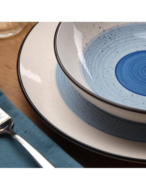 ENSEMBLE DE VAISSELLE MODÈLE ARLO BLUE DE 18 PIÈCES ENSEMBLE DE VAISSELLE MODÈLE ARLO BLUE DE 18 PIÈCES