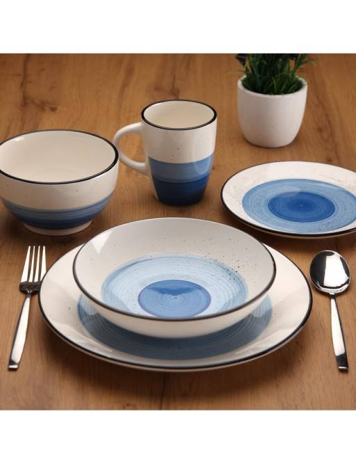 ENSEMBLE DE VAISSELLE MODÈLE ARLO BLUE DE 18 PIÈCES ENSEMBLE DE VAISSELLE MODÈLE ARLO BLUE DE 18 PIÈCES