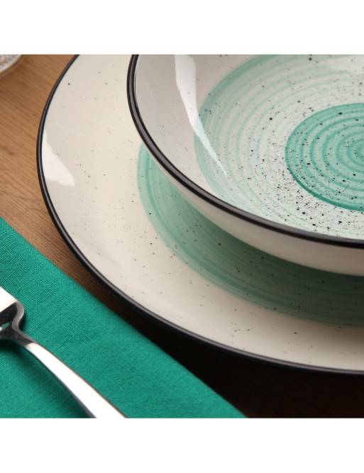 VAJILLA DE 18 PIEZAS MODELO ARLO VERDE