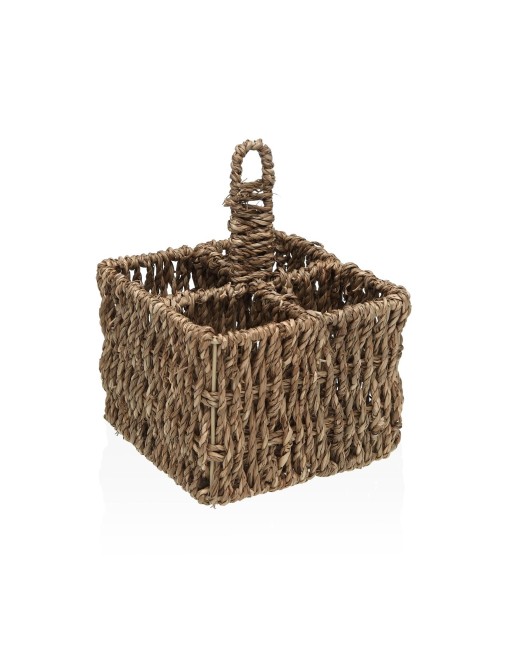 PANIER EN FIBRE NATURELLE AVEC 4 COMPARTIMENTS