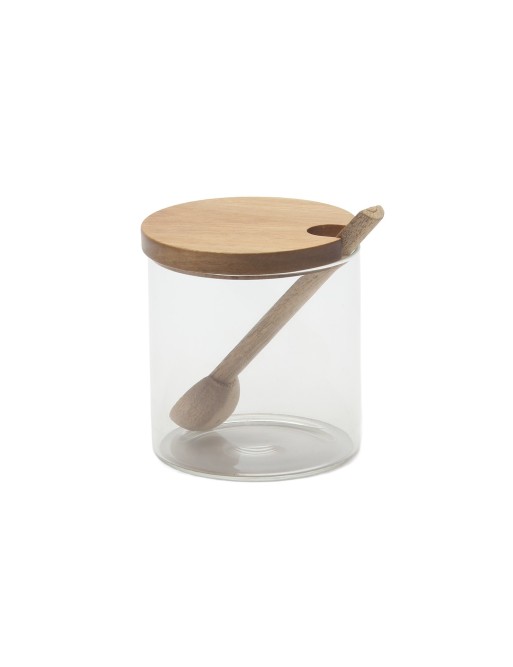 BOTE DE CRISTAL CON TAPA Y CUCHARA DE MADERA ACACIA 300 ML BOTE DE CRISTAL CON TAPA Y CUCHARA DE MADERA ACACIA 300 ML
