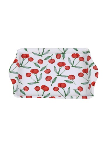 METAL TRAY WITH HANDLES MODEL CHERRIES