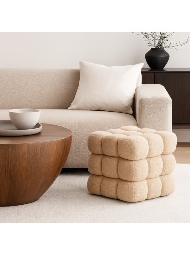 PUF CUADRADO MODELO VELVY BEIGE