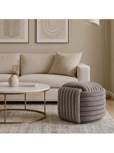 SQUARE POUF MODEL NEST HELLGRAU