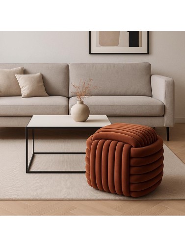POUF CARRÉ MARRON NEST