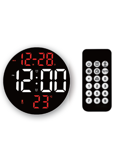 DIGITAL WALL CLOCK WITH REMOTE MODEL DIGITALY BLACK