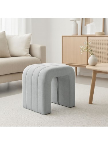 LIGHT GREY NATHAN MODEL VELVET STOOL