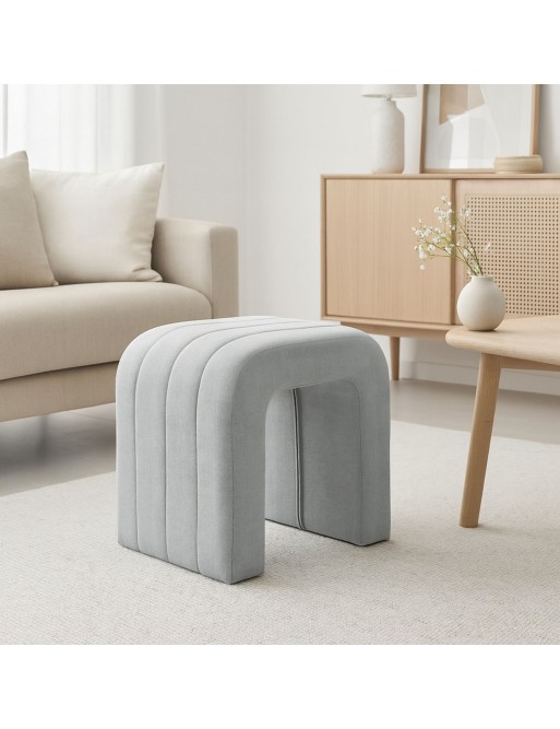 LIGHT GREY NATHAN MODEL VELVET STOOL LIGHT GREY NATHAN MODEL VELVET STOOL