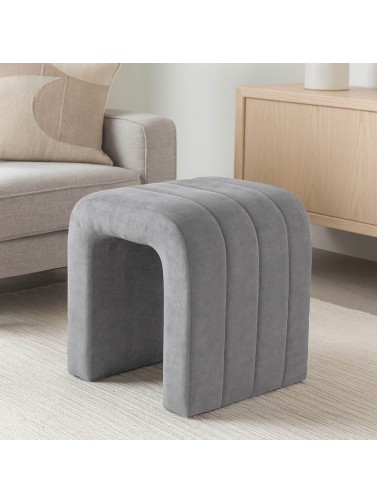 DARK GREY UPHOLSTERED STOOL