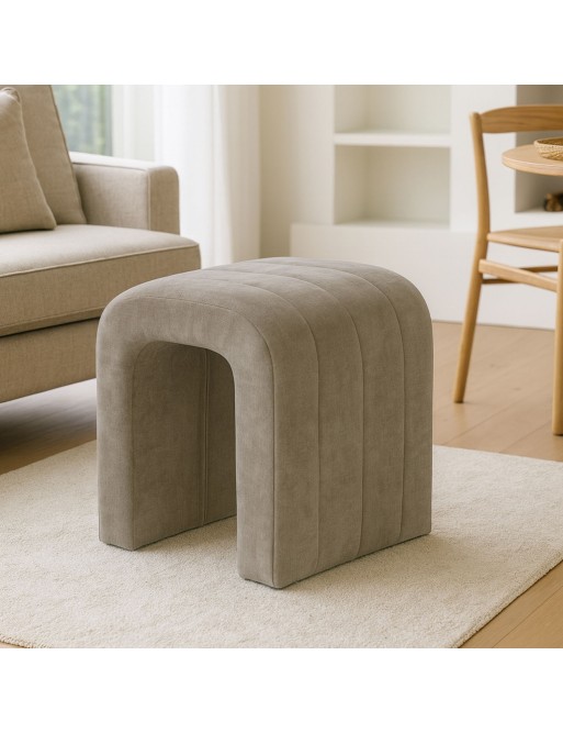 VELVET STOOL MODEL NATHAN BEIGE VELVET STOOL MODEL NATHAN BEIGE