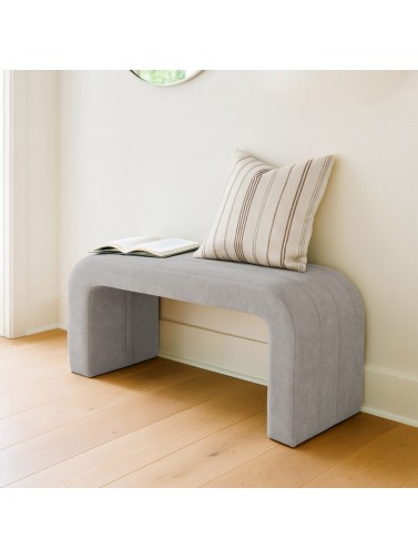 NATHAN MODEL LIGHT GRAY VELVET BENCH