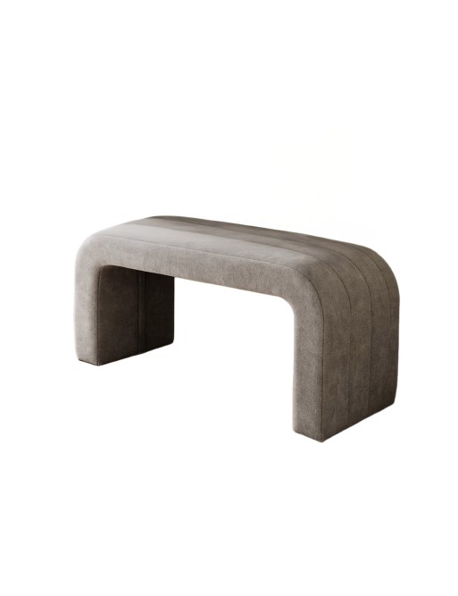 BANC EN VELOURS GRIS FONCÉ MODÈLE NATHAN
