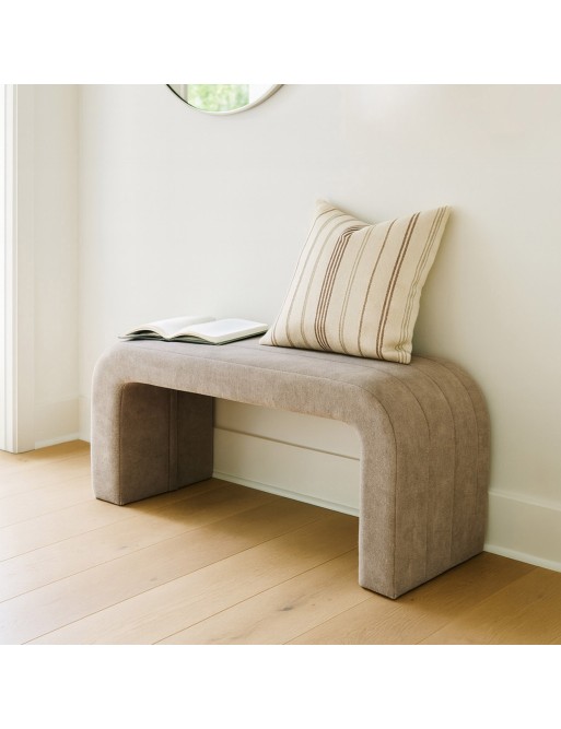 VELVET BENCH MODEL NATHAN BEIGE VELVET BENCH MODEL NATHAN BEIGE