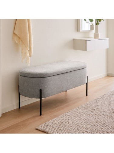 PIED DE LIT AVEC UN MODÈLE DE RANGEMENT MASON GRIS CLAIR