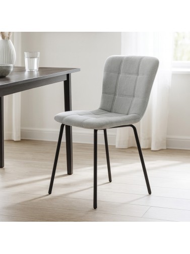 SILLA TAPIZADA MODELO AMEL GRIS CLARO