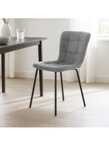 SILLA TAPIZADA MODELO AMEL GRIS OSCURO