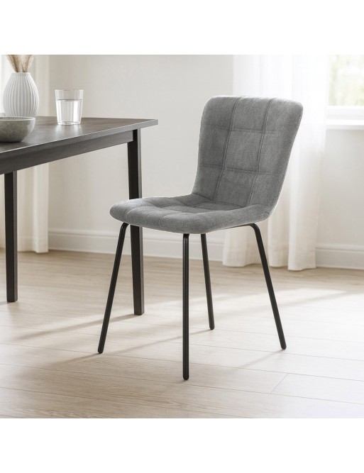 SILLA TAPIZADA MODELO AMEL GRIS OSCURO SILLA TAPIZADA MODELO AMEL GRIS OSCURO