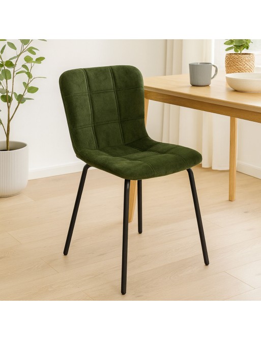 GEPOLSTERTER STUHLMODELL AMEL GREEN