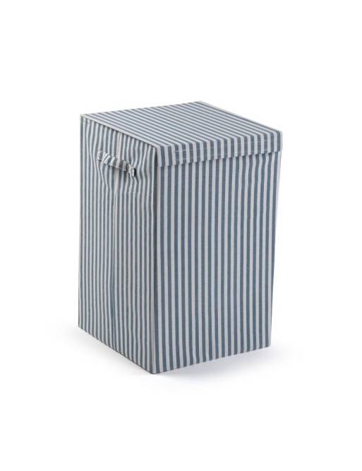 FOLDABLE BLUE STRIPED HAMPER