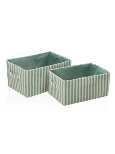 SET DOS CESTAS RAYAS VERDE