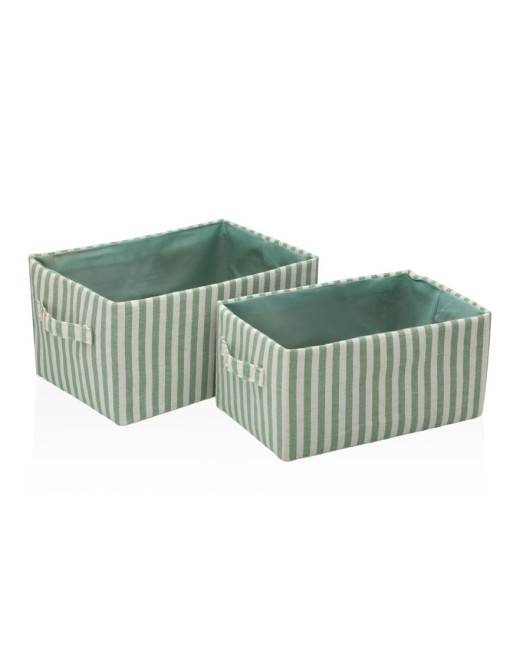 SET DOS CESTAS RAYAS VERDE SET DOS CESTAS RAYAS VERDE