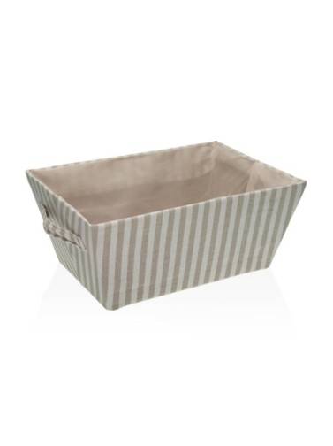 CESTA RECTANGULAR RAYAS GRIS
