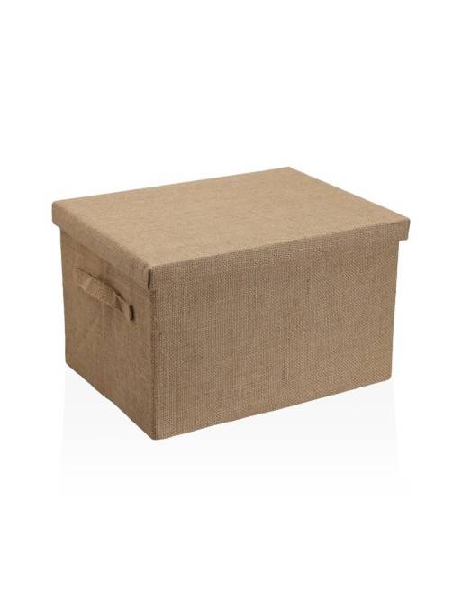 CESTA CON TAPA RECTANGULAR JUTE CESTA CON TAPA RECTANGULAR JUTE