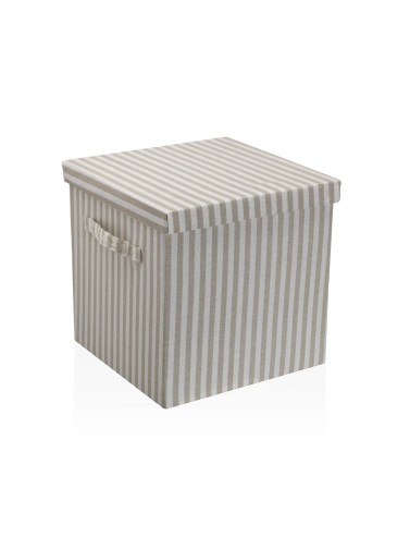 CAJA CUADRADA CON TAPA MODELO PARAMO GRIS 30x30x30 CM