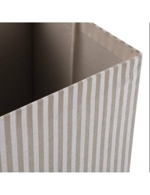 CESTA CON TAPA CUADRADA RAYAS GRIS