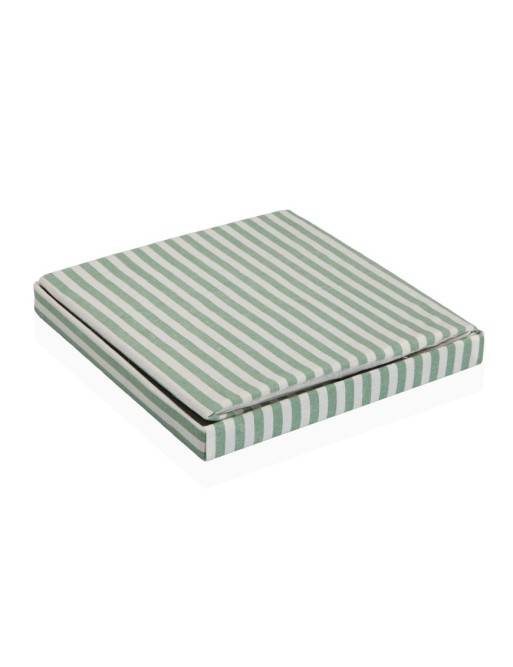 CESTA CON TAPA CUADRADA RAYAS VERDE CESTA CON TAPA CUADRADA RAYAS VERDE