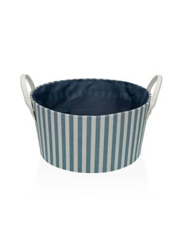 BLUE STRIPED ROUND BASKET