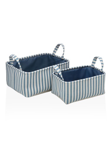 SET OF TWO BASKETS MODEL PARAMO BLUE 35x27x17 CM