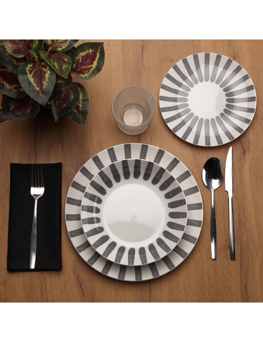 ENSEMBLE DE VAISSELLE À 18 PIÈCES MODÈLE NIMBO GREY
