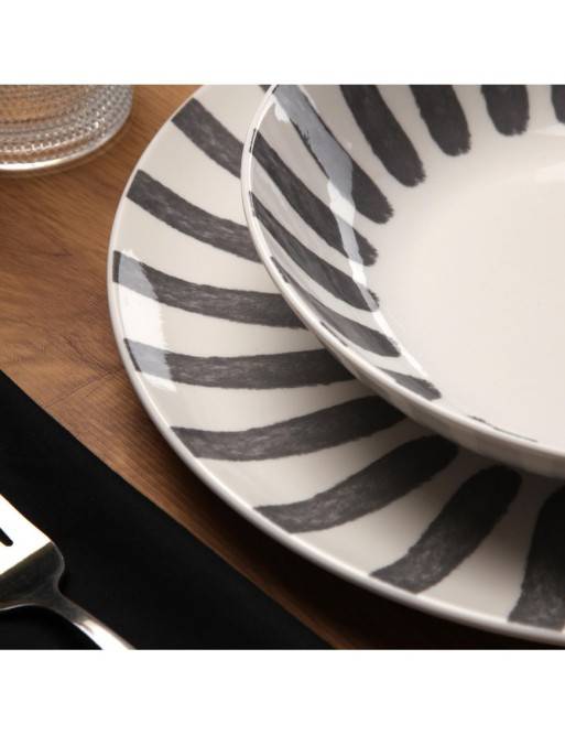 VAJILLA 18 PIEZAS JUNGLE GRIS VAJILLA 18 PIEZAS JUNGLE GRIS