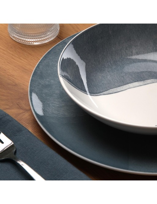 VAJILLA DE 18 PIEZAS MODELO NUBIA AZUL