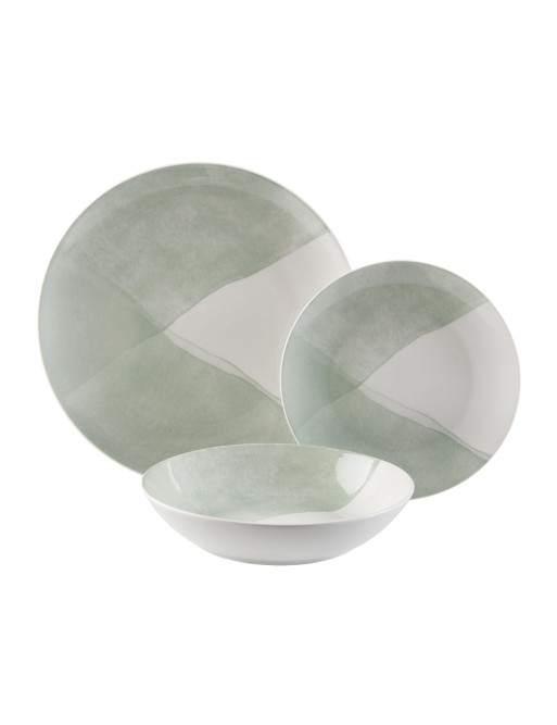 VAJILLA DE 18 PIEZAS MODELO NUBIA VERDE