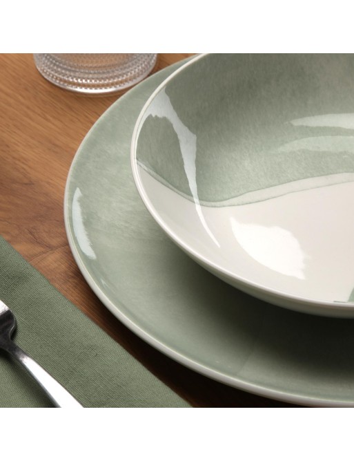 VAJILLA DE 18 PIEZAS MODELO NUBIA VERDE