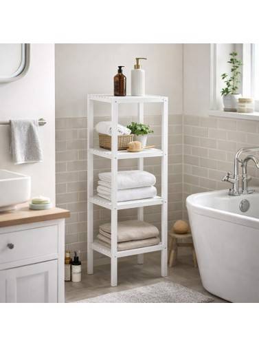 BATHROOM FURNITURE WITH 4 SHELVES MODEL NOK WHITE