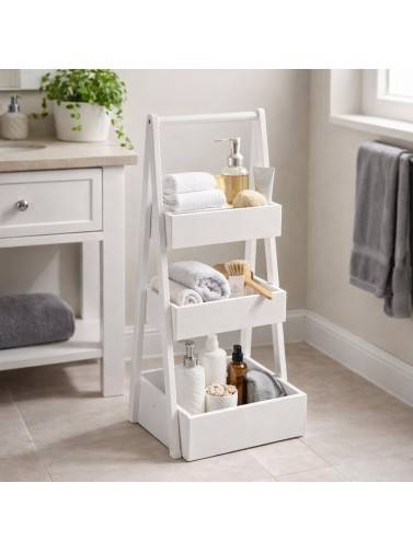 ESTANTERIA DE BAÑO CON 3 ESTANTES MODELO NERIA BLANCA