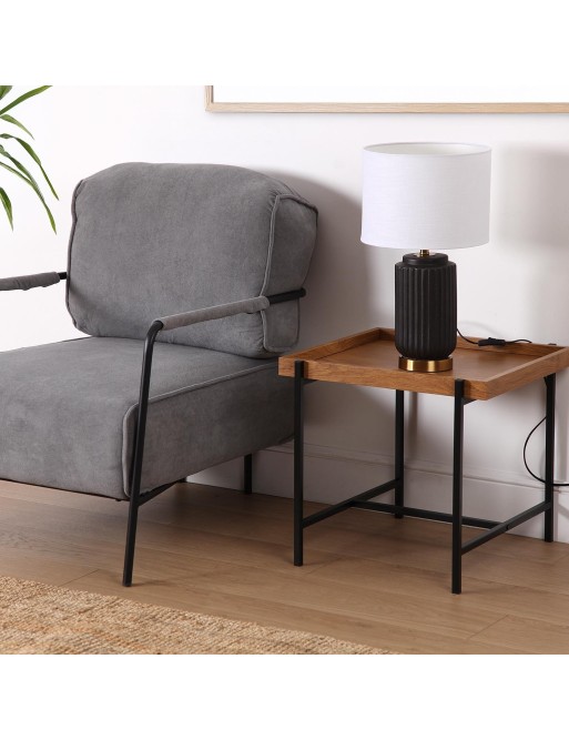 SILLON CON REPOSABRAZOS GRIS MODELO MAYTE